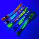 UV Reflective Fabric wristbands (15x340mm, full-colour custom printed on one side, variable data) - with metal ring