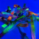 UV Reflective Fabric wristbands (15x340mm, full-colour custom printed on one side, variable data) - with metal ring