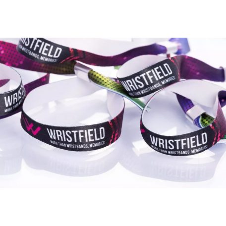 R-PET Wristband (15x340 mm, full-colour custom printed on one side, eco-friendly, variable data) with metal ring - EXPRESS