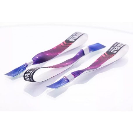 R-PET Wristband (15x340 mm, full-colour custom printed on one side, eco-friendly, variable data) with metal ring - EXPRESS
