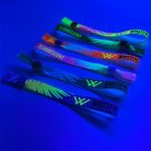 UV Reflective Fabric wristbands (15x340mm, full-colour custom printed on one side) - with adjustable bamboo bead