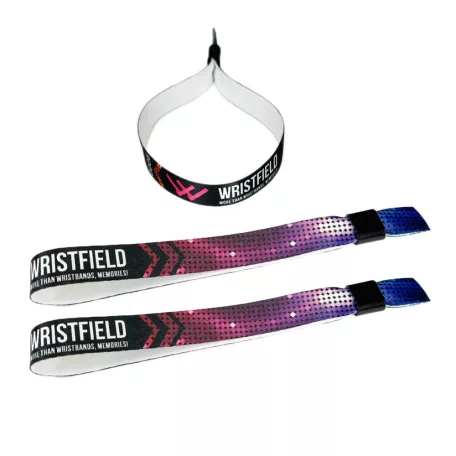 Fabric wristbands 15x300 mm (CHILD-size) - full-colour printed on 1 side - with PST (plastic self-closing tube) - EXPRESS
