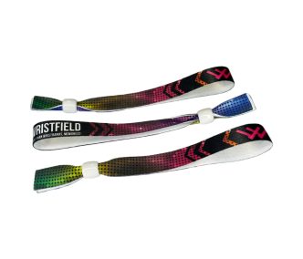   Fabric wristbands 15x300 mm (CHILD-size) - full-colour printed on 1 side - with ADJUSTABLE PLASTIC BEAD