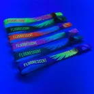 UV Reflective Fabric wristbands (15x340mm, full-colour custom printed on one side) - with bamboo-plastic self-closing tube