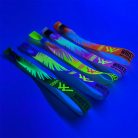 UV Reflective Fabric wristbands (15x340mm, full-colour custom printed on one side, variable data) - with bamboo-plastic self-closing tube