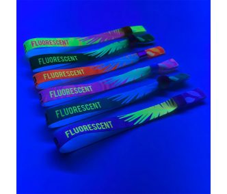   UV Reflective Fabric wristbands 15x340 mm full-colour custom printed on 1 side - with PST (plastic self-closing tube)
