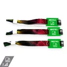 Fabric wristbands 15x350 mm full-colour custom printed on 1 side - with PST (plastic self-closing tube) and plastic RFID (high frequency) TAG