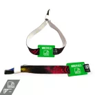 Fabric wristbands 15x350 mm full-colour custom printed on 1 side - with PST (plastic self-closing tube) and plastic RFID (low frequency) TAG