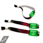 Fabric wristbands 15x350 mm full-colour custom printed on 1 side - with PST (plastic self-closing tube) and plastic RFID (low frequency) TAG