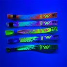 UV Reflective Fabric wristbands (15x340mm, full-colour custom printed on one side, variable data) - with adjustable plastic bead