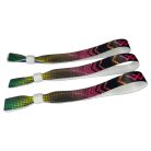 Fabric wristbands (15x340mm, full-colour custom printed on one side) - with adjustable bamboo bead - EXPRESS