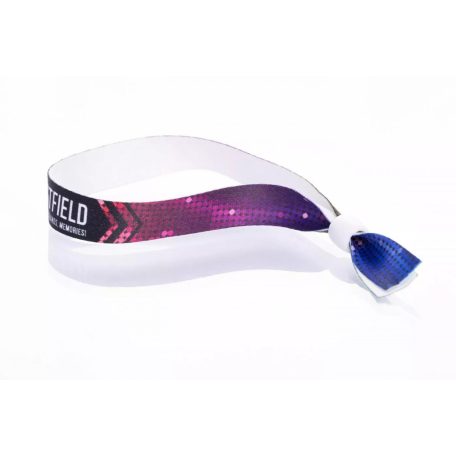 Fabric wristbands (15x340mm, full-colour custom printed on one side) - with adjustable bamboo bead - EXPRESS