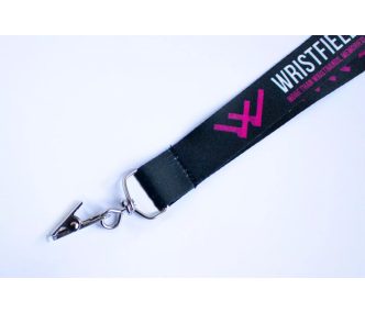   Satin Lanyards 20x900 mm full-colour custom printed on both sides - with crocodile pass holder