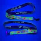 UV Reflective Satin Lanyards 20x900 mm full-colour custom printed on both sides - with crocodile pass holder