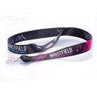 Satin Lanyards 20x900 mm full-colour custom printed on both sides - with metal thumb hook and mobile holder