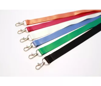 Satin Plain Lanyards 20x900 mm - with metal thumb hook