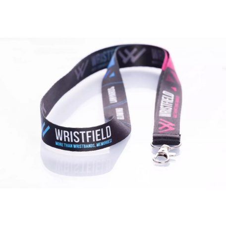 Satin Lanyards 20x900 mm full-colour custom printed on both sides - with metal thumb hook