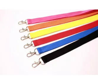 Ribbed Plain Lanyards 20x900 mm - with metal thumb hook