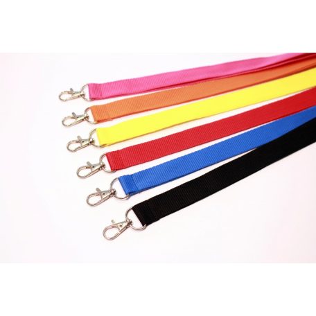 Ribbed Plain Lanyards 20x900 mm - with metal thumb hook