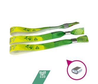   R-PET Wristband (15x340 mm, full-colour custom printed on one side, eco-friendly) with metal ring