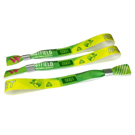 R-PET Wristband (15x340 mm, full-colour custom printed on one side, eco-friendly, variable data) with metal ring