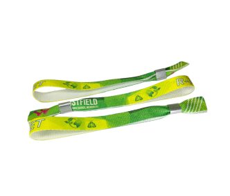   R-PET Wristband (15x340 mm, full-colour custom printed on one side, eco-friendly) with metal ring