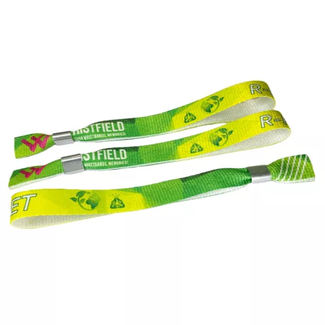 R-PET Wristband (15x340 mm, full-colour custom printed on one side, eco-friendly) with metal ring