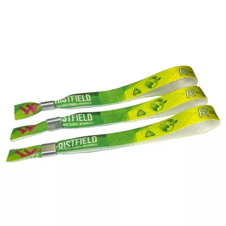 R-PET Wristband (15x340 mm, full-colour custom printed on one side, eco-friendly) with metal ring