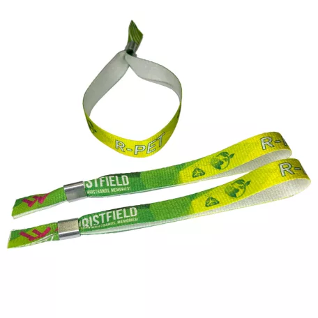 R-PET Wristband (15x340 mm, full-colour custom printed on one side, eco-friendly) with metal ring