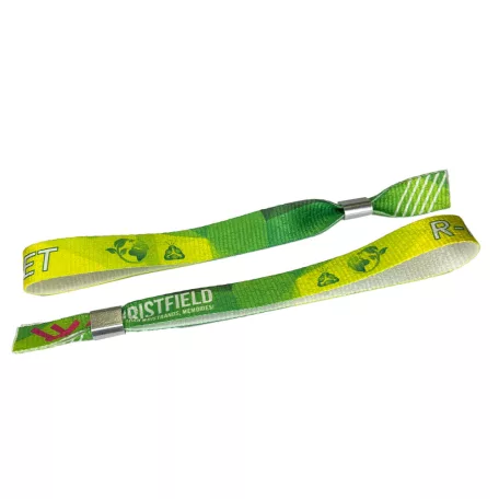 R-PET Wristband (15x340 mm, full-colour custom printed on one side, eco-friendly) with metal ring