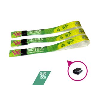   R-PET Wristband (15x340 mm, full-colour custom printed on one side, eco-friendly) - with plastic self-closing tube