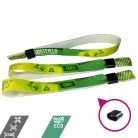 R-PET Wristband (15x340 mm, full-colour custom printed on one side, eco-friendly, variable data) - with plastic self-closing tube