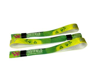   R-PET Wristband (15x340 mm, full-colour custom printed on one side, eco-friendly) - with plastic self-closing tube