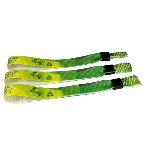 R-PET Wristband (15x340 mm, full-colour custom printed on one side, eco-friendly) - with plastic self-closing tube