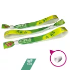 R-PET Wristband (15x340 mm, full-colour custom printed on one side, eco-friendly) - with adjustable plastic bead
