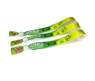  R-PET Wristband (15x340 mm, full-colour custom printed on one side, eco-friendly, variable data) - with adjustable plastic bead