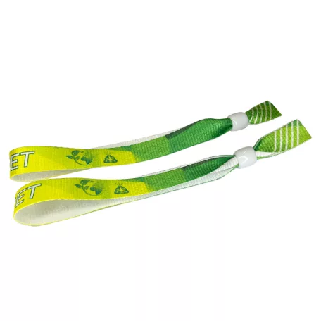 R-PET Wristband (15x340 mm, full-colour custom printed on one side, eco-friendly) - with adjustable plastic bead