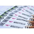 Tyvek 3/4" wristbands with full-colour printing and variable data (barcode, numbering, etc)