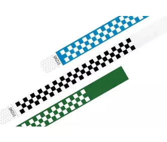 Tyvek 3/4 wristbands Patterns - Checkerboard