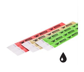   Tyvek 3/4" wristbands durable and water resistant with serial numbering (TOP Quality) - BLACK Printed