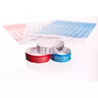 Tyvek 3/4" wristbands with 1 colour + glow in the dark printing (need to be charged up via light)