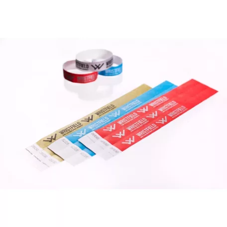 Tyvek 3/4" wristbands with 1 colour + glow in the dark printing (need to be charged up via light)