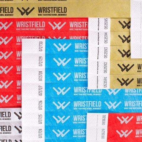 Tyvek 3/4" wristbands durable and water resistant with serial numbering (TOP Quality) - 1 colour printed