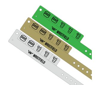 Vinyl wristbands 5 TAB - 1 colour printed